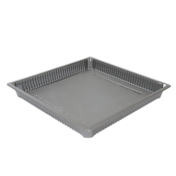 Recipiente Sushi Plstico rPET Prateado 1473ml 265x265x30mm 140 un