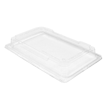 Tampa de Plstico rPET Transparente 220x140x30mm para Recipiente Sushi 156 un