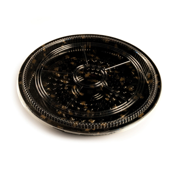 Recipiente Plstico Preto + Tampa para Sushi 356x47mm 4x30 un