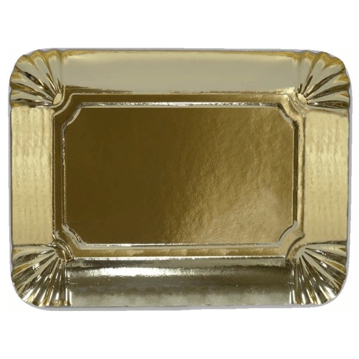 Travessa de Carto Dupla Espessura Dourado para Pastelaria 380x480mm 5x25 un
