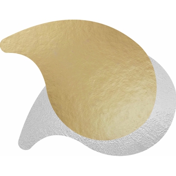 Disco em Carto Metalizado Dourado/Prateado Formato Gota 100 un