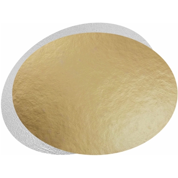 Disco em Carto Metalizado Dourado/Prateado Formato Oval 100 un