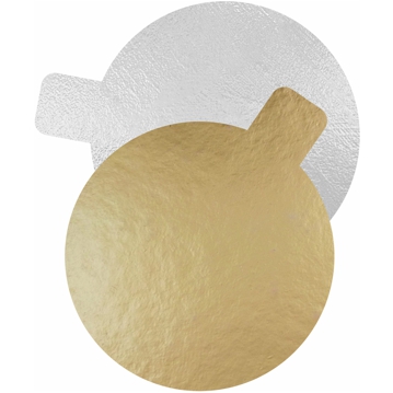 Disco em Carto Metalizado Dourado/prateado Formato Circular com Pestana 100un