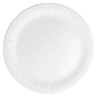 Prato de Cartolina Redondo Relevo Branco Bio-Lacado 230mm 160x50 un