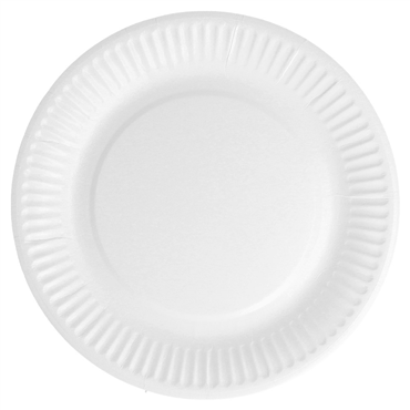 Prato de Cartolina Redondo Relevo Branco Bio-Lacado 180mm 20x50 un