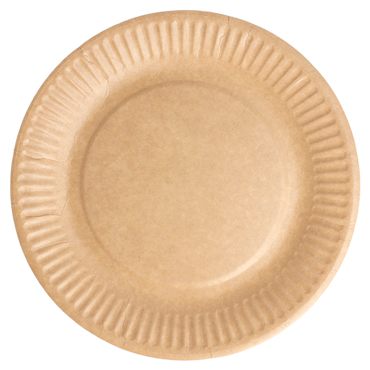Prato de Cartolina Redondo Relevo Kraft Bio-Lacado 180mm 20x20 un