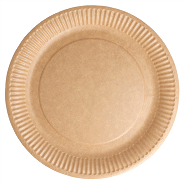 Prato de Cartolina Redondo Relevo Kraft Bio-Lacado 230mm 20x20 un