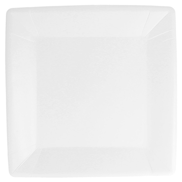 Prato de Cartolina Quadrado Branco Bio-Lacado 230x230mm 20x20 un