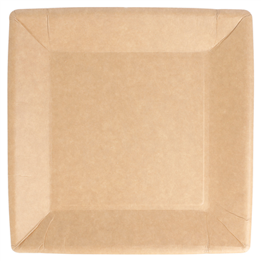 Prato de Cartolina Quadrado Kraft Bio-Lacado 230x230mm 20x20 un