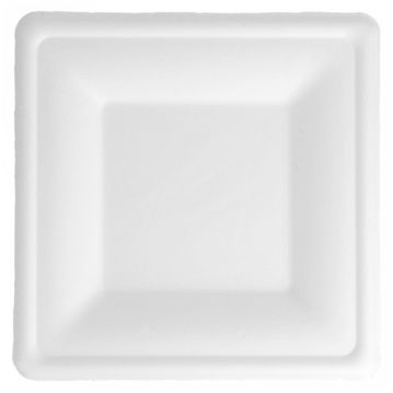 Prato Celulose de Cana de Acar Branco 160x160x15mm 10x50 un