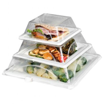 Tampa Plstico PET para Prato Quadrado em Cana de Acar 270x270x50mm 3x50 un