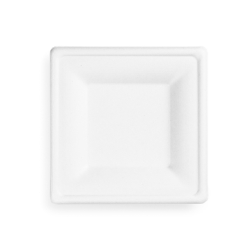 Prato Celulose de Cana de Acar Branco 160x160x15mm Vegware 10x50 un