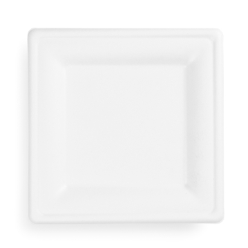 Prato Celulose de Cana de Acar Branco 200x200x15mm Vegware 10x50 un