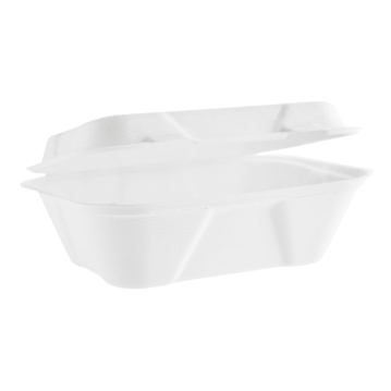 Contentor Rectangular em Bagao Branco 131x185x66mm 20g Vegware 10x50un