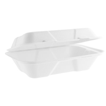 Contentor Rectangular em Bagao Branco 155x228x74mm 27g Vegware 4x50un