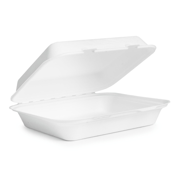 Contentor Rectangular em Bagao Branco 240x207x69mm 48g Vegware 4x50un