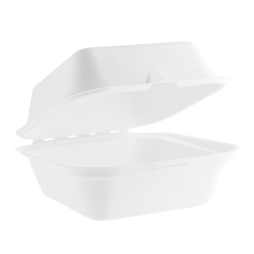 Contentor em Bagao Branco Hamburguer 152x148x79mm 28g Vegware 10x50un