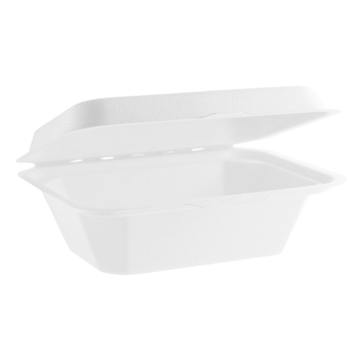 Contentor Rectangular em Bagao Branco 131x185x66mm 30g Vegware 10x50un