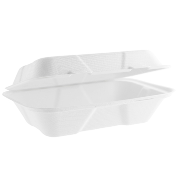 Contentor Rectangular em Bagao Branco 155x228x74mm 36g Vegware 4x50un