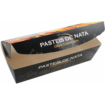 Caixa em cartolina para 6 Pasteis de Nata 205x73x60mm Impress�o Preto 4x35un
