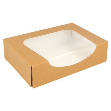 Embalagem Rectangular com Janela Kraft 175x120x45mm 400un