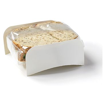 Embalagem com Filme para Sandes - Square Branco 130x115x45mm Caixa 1000