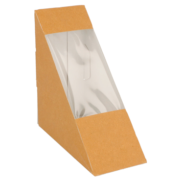 Embalagem com Janela Triangular para Sandes Tripla Natural 124x124x55mm 500 un