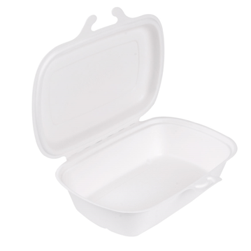 Contentor Rectangular em Cana de Acar Branco 224x140x60mm 1000ml 8x50un