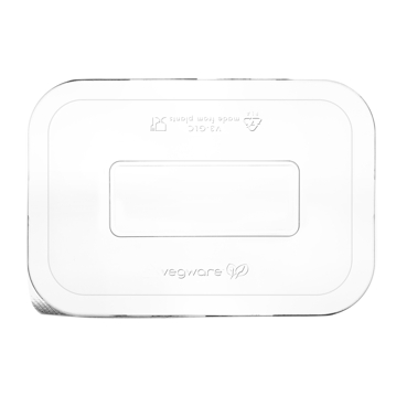 Tampa em PLA transparente 195x133x25mm Vegware 12x50 un