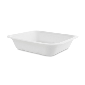 Bandeja em Bagao Branco 650ml 22oz 195x180x43mm 20g Vegware 12x50un