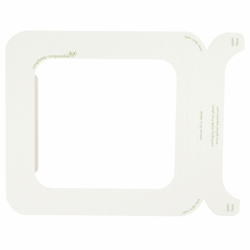 Tampa com Janela em carto+PLA Branco 217x205x2mm Vegware 600 un