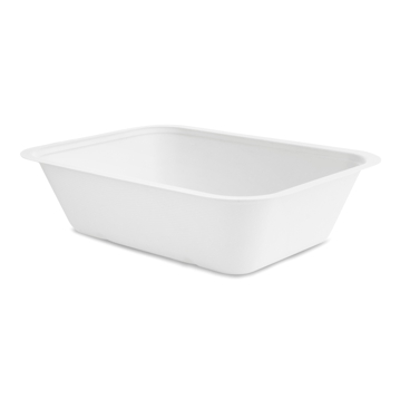 Bandeja em Bagao Branco 1800ml 60oz 250x180x65mm 29g Vegware 12x50un