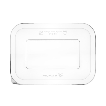 Tampa em PLA transparente 253x195x25mm Vegware 12x50 un