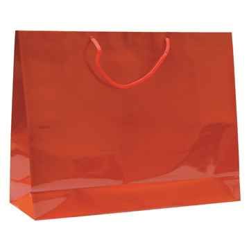 Saco Papel Boutique Vermelho com Asa Cordo 400+150x320mm 100un