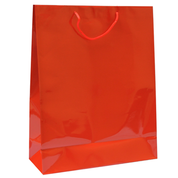 Saco Papel Boutique Vermelho com Asa Cordo 400+150x500mm 100un