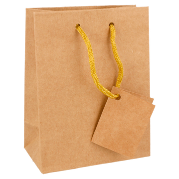 Saco Papel Kraft Boutique com Asa Cordo 114+64x146mm 10un