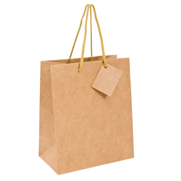 Saco Papel Kraft Boutique com Asa Cordo 400+150x500mm 100un