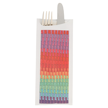 Saqueta Talheres Celulose Branca Colorama 85x195mm + Guardanapo Dry Tissue 330x330mm 250 un