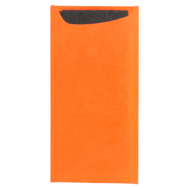 Saqueta Talheres Celulose Laranja 112x225mm + Guardanapo Tissue 2 folhas 330x400mm 400 un