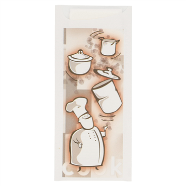 Saqueta Talheres Celulose Branca Bom Apetite 85x195mm + Guardanapo Dry Tissue 330x330mm 250 un