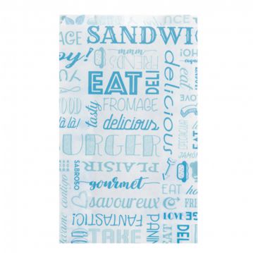 Saqueta de Papel Anti Gordura 120+70x180mm Parole Azul 500 un