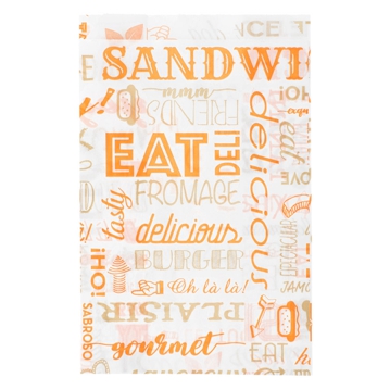 Saqueta de Papel Anti Gordura 120+70x180mm Parole Laranja 500 un