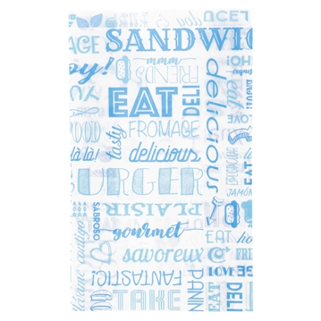 Saqueta de Papel Anti Gordura 140+70x220mm Parole Azul 500 un