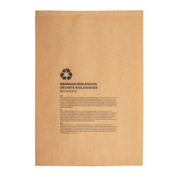 Saco de papel Kraft Compostvel para Lixo 8L 260+140x350mm 500 un