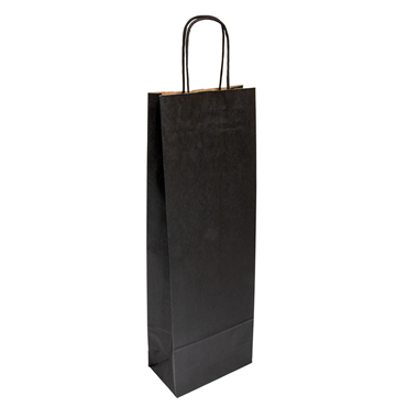 Saco para Garrafa Preto Asa Retorcida - 140+80x400un 250 un