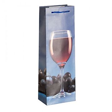 Saco para Garrafa com Impress�o Vinho Tinto e Pega em Cord�o - 360x123x78mm 10un
