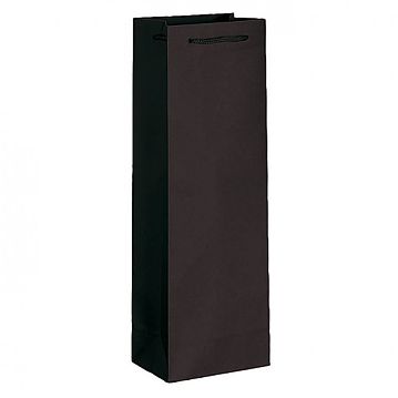 Saco para Garrafa Preto com Pega em Cordo - 123+78x360mm 10 un