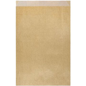 Saqueta Papel Kraft Natural Verjurado Dourado 190+80x350mm 250 un