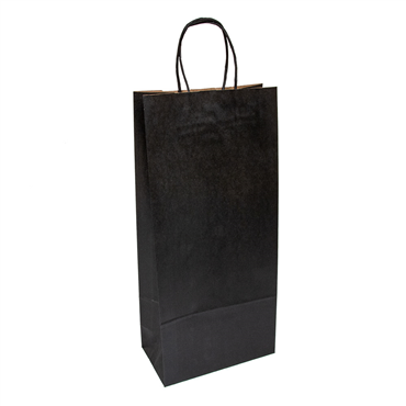 Saco para Garrafa Preto Asa Retorcida - 140+100X390un 250 un
