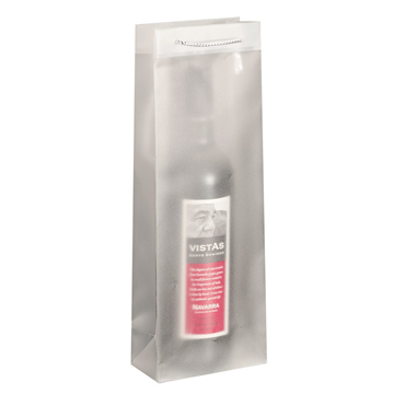 Saco para Garrafa Transparente com Pega em Cordo - 123+78x360mm 10 un